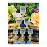 EVRA 6 Ayaklı Küçük Likor Gold Altın Mini Ayaklı Kahve Yanı Su Bardağı 65ml