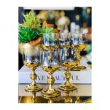 EVRA Bohemia Kristal Titanyum Gold Kahve Yanı Su Bardağı 150cc