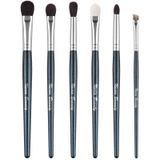 EVRCHGIEA Doğal Keçi Kılı Göz Makyajı Fırça Seti, Kapatıcı Kaşlar için 6 Adet Profesyonel Karıştırma Göz Farı Makyaj Fırçaları Eyeliner, Yumuşak Kıllar ve Ahşap Sap… (mavi 6 adet)