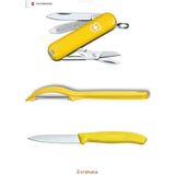Evrekala Shop Bıçak Soyacak ve Isviçre Çakısı Seti Yellow Set