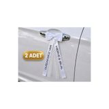 EvremStore 2 Adet Kişiye Özel Gelin Arabası Kapı Kolu Süsü - Konvoy Süsü 45 cm, İsim Baskılı Saten Fiyonk