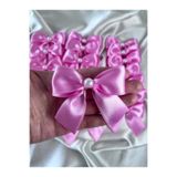 EvremStore 20 Adet 30mm İncili Pembe Kurdele Fiyonk - Bohça, Koli ve Hediye Paketi Süsleme Aksesuarı (7x8 cm)