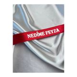 EvremStore 3 Adet Kişiye Özel Nedime Kurdelesi - Kırmızı Üzeri Gümüş 50x3 cm