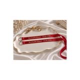 EvremStore Kişiye Özel Söz Nişan Yüzük Kurdelesi İsim ve Tarih Gold Baskılı Kırmızı Saten 1 cm