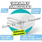 Evren Ev Tekstil Tek Kişilik Ekonomik Beyaz Silikon Yorgan