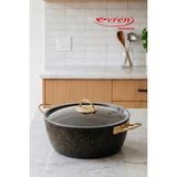 EVREN MUTFAK 18 cm Goldstone Ezme Seri Derin Tencere,non-Stick,1,6 Lt (Gold Çelik Kulp). - Siyah