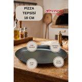 EVREN MUTFAK 18 cm Pizza Tepsisi, Pizza Lahmacun Pide Gözleme Bazlama Tavası Non-Stick Yapışmaz Taban - Siyah