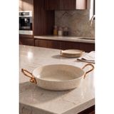 EVREN MUTFAK 22 cm Krem(Cream) Granit Pırlanta Sahan, Non-Stick Yumurta Omlet Tavası 22 cm (Çelik Kulp)