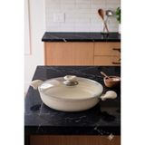 EVREN MUTFAK 26 cm Cream(Krem) Ezme Seri Granit Basık Tencere 2,8 Lt, Non-Stick Pilav Karnıyarık Tenceresi (Bakalit Kulplu)