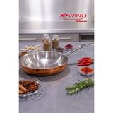 EVREN MUTFAK 26 cm Katmanlı Multi Metal Bakır Tava 2 mm Içi Çelik