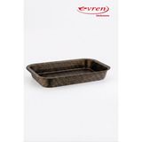 EVREN MUTFAK 30X17 cm Gold Stone Dikdörtgen Fırın Tepsisi 1,5 Lt, Yapışmaz Taban Fırın Börek Tepsi 30X17CM - Siyah