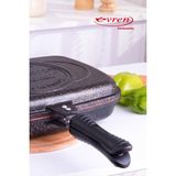 EVREN MUTFAK 34 cm Goldstone Ikiz Grill Tava, Çift Taraflı Izgara Grill Pan - Siyah