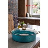 EVREN MUTFAK 36 cm Green(Yeşil) Maksi Basık Granit Tencere, Non-Stick Pilav Karnıyarık Kavurmalık Tenceresi 8 Lt