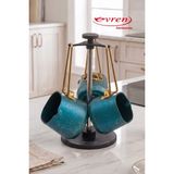 EVREN MUTFAK 4 Parça Green(Yeşil) Granit Kare Cezve Seti (250-350-500 ml Cezve + Stant)