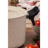 EVREN MUTFAK Cream(Krem) Süzgeç Kapaklı Makarna Tenceresi 22 cm
