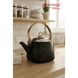 EVREN MUTFAK Goldstone Kare Bitki Çayı Demliği 2,25 Lt, Çay Bitki Çaydanlığı Granit Küçük Boy 2,25 Lt - Siyah - 2,25 Litre