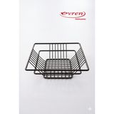 EVREN MUTFAK Kare Hamburger Sepeti Sepeti 20X20 Cm, Horeca Patates Kızartma Ekmek Sunum Sepeti 15X15 cm - Siyah