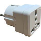 Evrensel Adaptör - Seyahat Fişi Dönüştürücü, İngiliz Ve Amerikan Fişli Cihazlar İçin, Ab Tipi Priz Uyumu, 250v 16a, Beyaz - 1 Adet