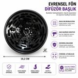 Evrensel Saç Kurutma Makinesi Difüzör Başlığı 4.5-4.9 Cm Bukle Belirginleştirici