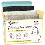 Evridwear Peeling Banyo Süngeri, Günlük Cilt Bakımı Vücut Temizleyicileri, Vücut Temizliği için Kayışlı Lif Duş Pedleri, Ölü Deri Hücre Çıkarıcı, 3 Adet Değerli Paket (Klasik)