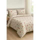 Evrizon Çift Kişilik Lastikli Çarşaflı %100 Pamuklu Nevresim Takımı | Tam Takım - Kahverengi2 - 160 x 200 cm