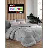 Evrizon Çift Taraflı Ranfors Pamuk Silikon Yorgan - 195 x 215 cm - Antrasit