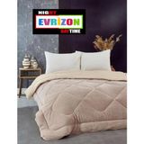 Evrizon Tek Kişilik Çift Taraflı Ranfors Pamuk Silikon Yorgan 155X215 cm - 155 x 195 cm - Kahverengi