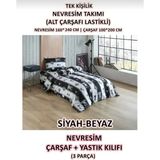 Evrizon Tek Kişilik Taraftar Çocuk Nevresim Takımı - 100 x 200 cm - Siyah - Beyaz