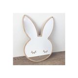 Evsay Çocuk Odası Dekoratif Duvar Aynası Sleepy Rabbıt, Pleksi Çocuk Odası Dekoru Kırılmaz Gümüş
