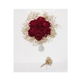 Evsay Gelin Buketi Gül Demeti Gelin Çiçeği Nişan Düğün Buketi Iri Güllü