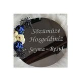 Evsay Gümüş Aynalı Pleksi Sözümüze Hoşgeldiniz Kapı Süsü