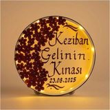 Evsay Isimli Ledli Gelin Tefi 3boyut Taşlı Kına Nedime Bride Parti Defi Çalgılı Alet Zilli Şeffaf Def Bordo