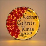Evsay Isimli Ledli Gelin Tefi 3boyut Taşlı Kına Nedime Bride Parti Defi Çalgılı Alet Zilli Şeffaf Def Kırmızı
