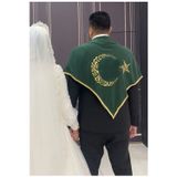 Evsay Kına Gecesi Damat Asker Omuz Şalı Şifon Ay Yıldız Işlemeli