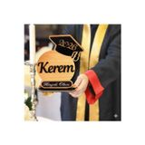 Evsay Mezunun Adı ve Kep Tasarımıyla Kişiselleştirilmiş Mezuniyet Masa Üstü Süsü