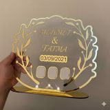 Evsay Pleksi Isimlik Masa Üstü Aynalı Gold Pleksi Isimlik Söz Nişan Düğün Masaüstü Isimlik