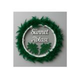 Evsay Tüylerle Süslenmiş Sünnet Tefi Vurmalı Çalgı Def Müzik Aleti Sünnet Ablası Tefi Sünnet Kınası Tefi