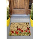 Evsebu Love Çiçek Bahçesi Dekoratif Kapı Önü Paspası