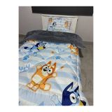 EVSEHOMES BLUEY Temalı, Tek Kişilik Welsoft Uyku Seti ( Çarşaflı )