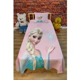 EVSEHOMES EVSHOMES PEMBE KALPLİ ELSA DİJİTAL BASKI KAPİTONE PİKE TAKIMI
