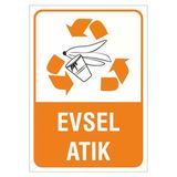 Evsel Atık İş Güvenliği Uyarı Levhası 25X35 Cm Kolay Montaj Pvc İkaz Tabelası Kapı Duvar