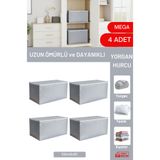 EVSELLA 4 Adet Mega Boy Hurç - Antrasit Yorgan & Battaniye Hurcu 100x40x50 cm