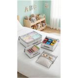 EVSELLA 6'lı Çocuk Odası Geometrik Desenli Beyaz Valiz Düzenleyici Bavul İçi Düzenleyici Organizer Set