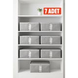 EVSELLA 7’li Antrasit Pencereli Baza Altı Çekyat Hurç Organizer 60×40×22 cm