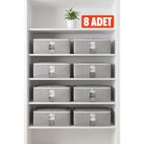 EVSELLA 8’li Antrasit Pencereli Baza Altı Çekyat Hurç Organizer 60×40×22 cm