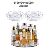 Evstyle 2'li Şeffaf 360 Derece Döner Organizer Makyaj Ürünleri İçin Kullanım Alanı - Beyaz
