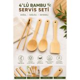 Evsun Home Collection 4'Lü Bambu Servis Seti