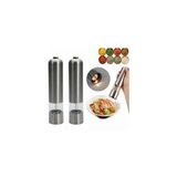 Evsun Home Collection Pilli Işıklı Karabiber Tuzluk Değirmeni Çelik Malzeme ile 2 Parça Set