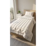 EVTEKSHOME %100 Saf Merinos Kuzu Yünü Yorgan Tek Kişilik Kışlık Antialerjik Sıcak Tutan Doğal Yorgan (155x215 cm - 2500 gr)