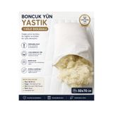EVTEKSHOME 50x70 cm 1 Kg Boncuk Yün Yastık %100 Pamuklu Fermuarlı Şilte Kılıfı Orta Sert Dolgulu Konfor Yastığı